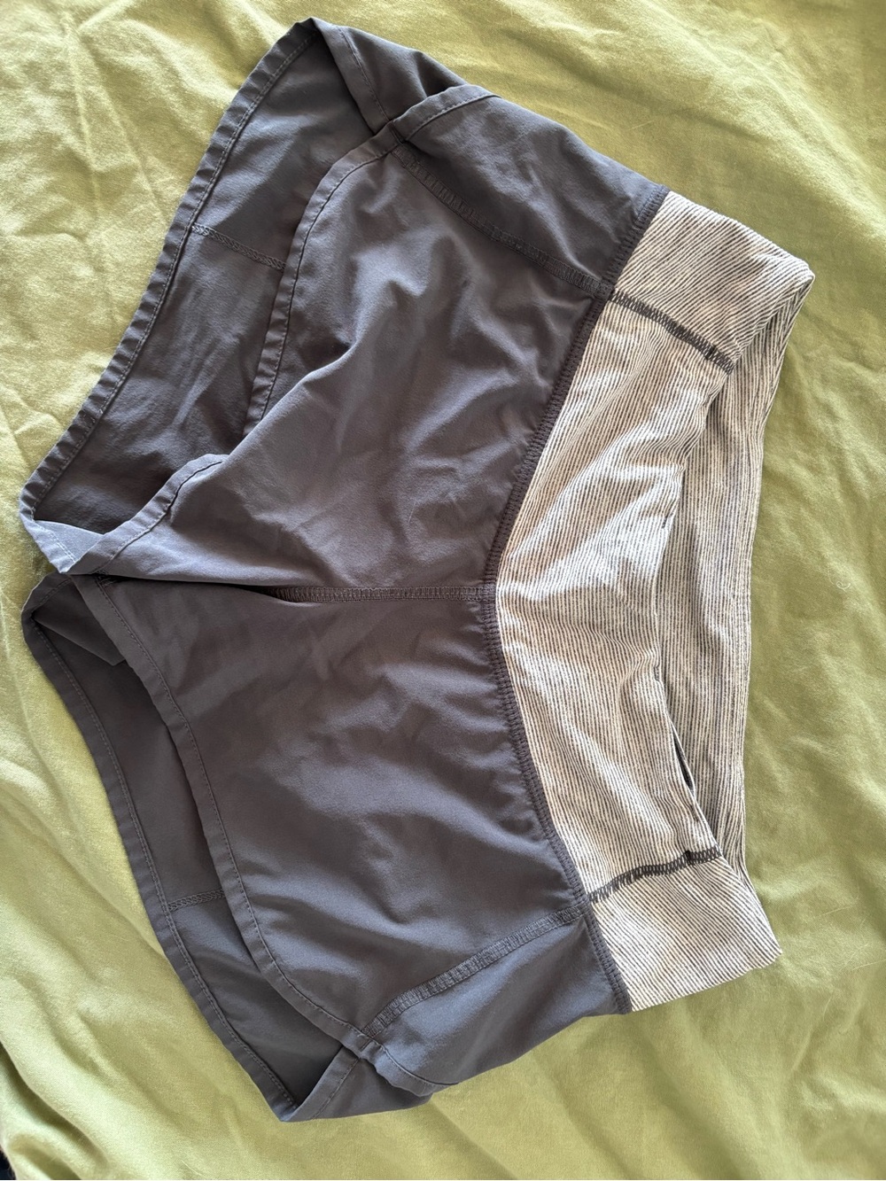 Lululemon Gray Athletic Shorts with Contrasting Waistband
